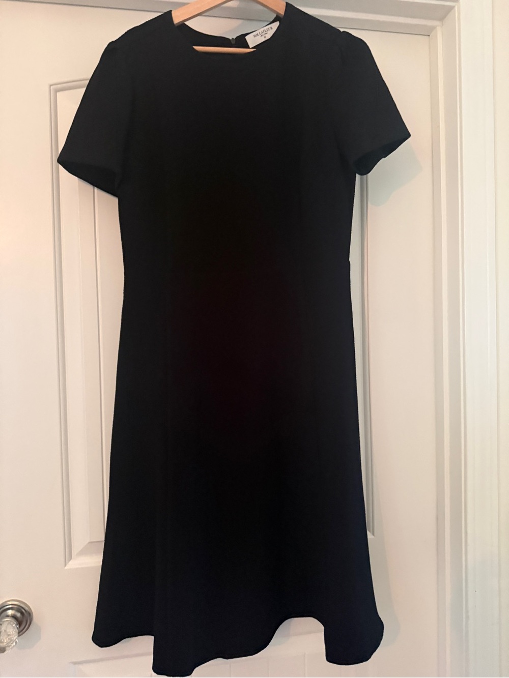 MM Lafleur Black Short-Sleeve Midi A-Line Dress